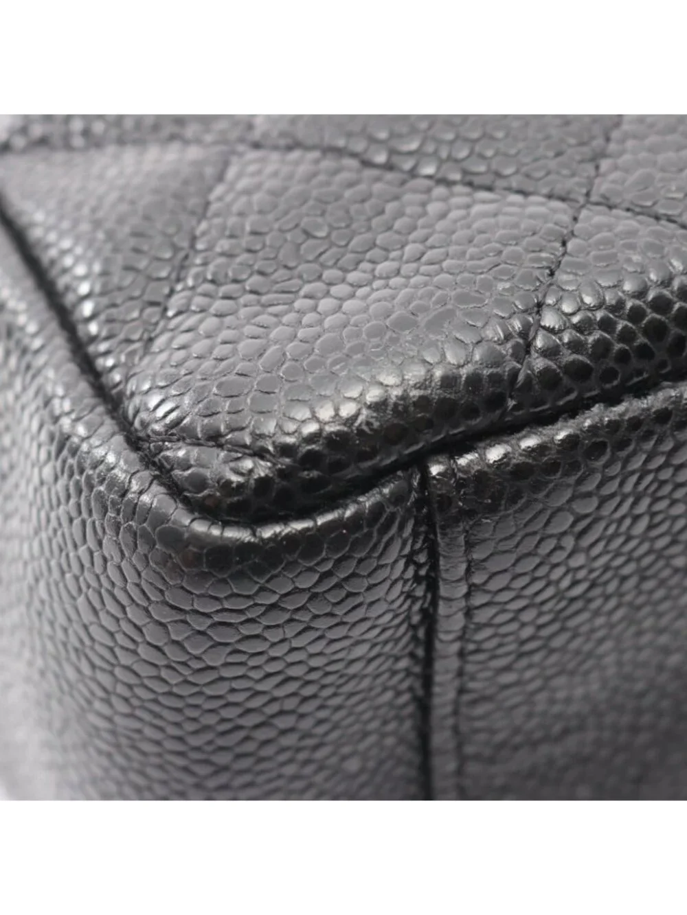 Chanel Tote Quilted Petite Shopping PST Black Caviar Leather Chain - Picture 7 of 9